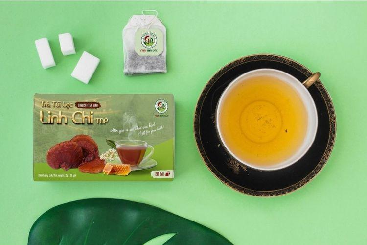 Trà túi lọc linh chi kết hợp giữa nấm linh chi mật ong và hoa hoè
