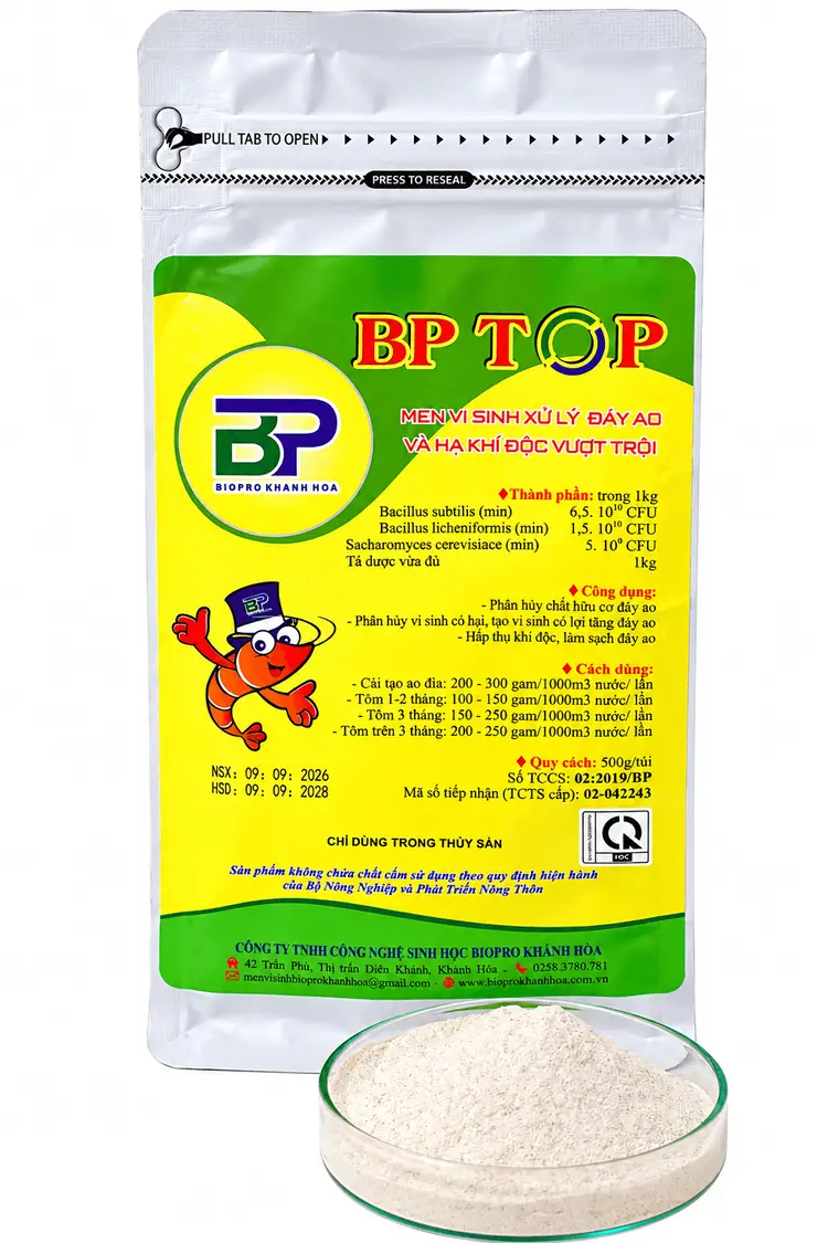 BP TOP – MEN VI SINH XỬ LÝ ĐÁY AO TÔM CÁ, PHÂN HỦY 