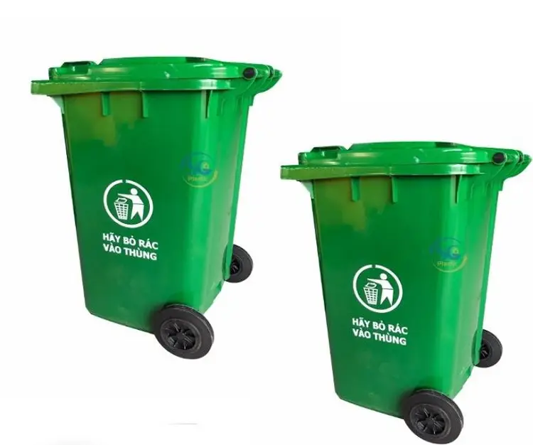 Thùng rác công cộng 360L HDPE Nhựa Sài Gòn bền đẹp 