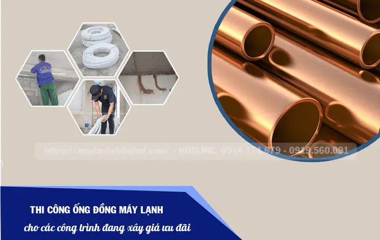 Trọn gói thiết kế, thi công ống đồng máy lạnh rẻ,  